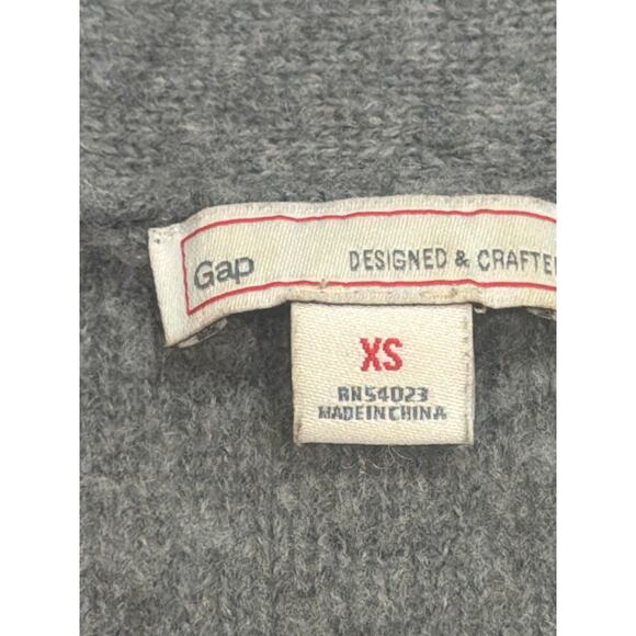 Gap Cardigan Sweater Wmns Gray XS Wool Elbow Patch "Not your Grandpa's Sweater" - Picture 4 of 6